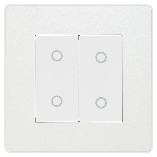 BG Electrical Evolve Pearlescent White - Double, 2 way touch, 200W, master