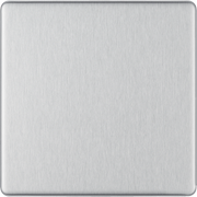 BG Electrical Flatplate Screwless Brushed Steel - Single, blank plate