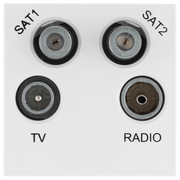 BG Electrical Euro Module - TV radio and dual satellite module - TV IEC male, radio IEC female, dual satellite female