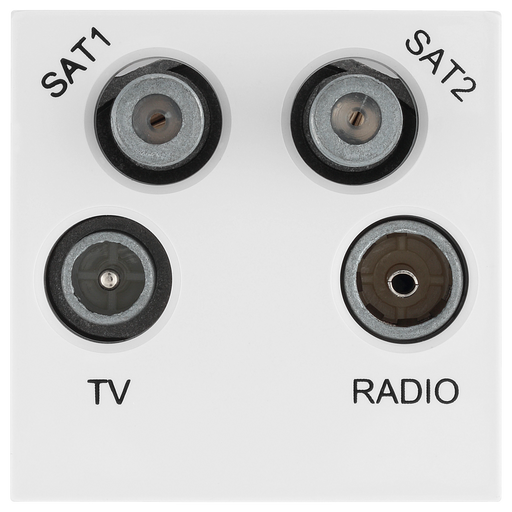 BG Electrical Euro Module - TV radio and dual satellite module - TV IEC male, radio IEC female, dual satellite female