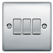 BG Electrical Nexus Metal Polished Chrome - Triple, 2 way switch