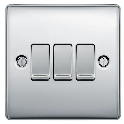 BG Electrical Nexus Metal Polished Chrome - Triple, 2 way switch