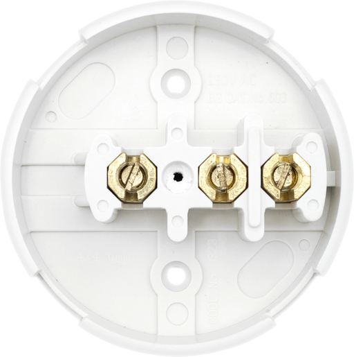 BG Electrical Contractor - Selective Entry Junction Box 3 Way, 30A, 89mm Dia, White