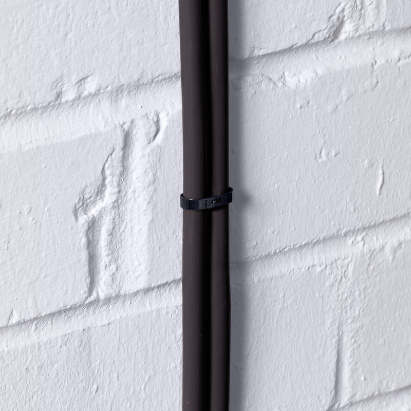D-Line Fire Clip - Safe-D Stag-Clip for 2x 8-10mm φ cables. Twin, Black - Pack of 100
