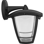 Luceco Coach Lantern - Exterior LED Coach Lantern 4 Panel Top Arm 640lm 8w 4000k Ip44 Black Non-pir