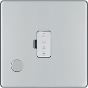 BG Electrical Flatplate Screwless Polished Chrome - Unswitched and fused with flex outlet
