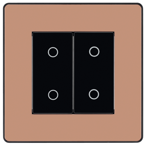 BG Electrical Evolve Polished Copper - Double, 2 way touch, 200W, secondary