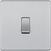 BG Electrical Flatplate Screwless Brushed Steel - Intermediate switch