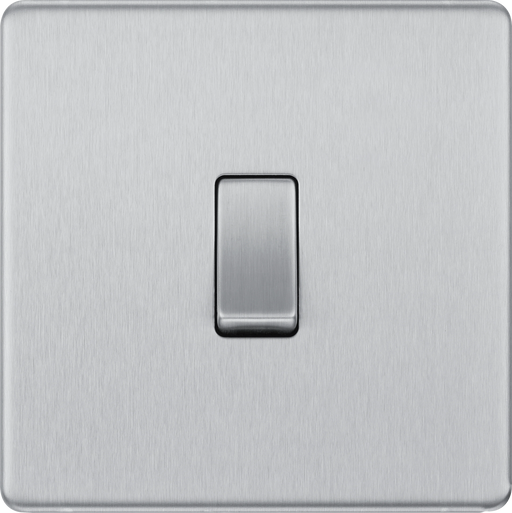 BG Electrical Flatplate Screwless Brushed Steel - Intermediate switch