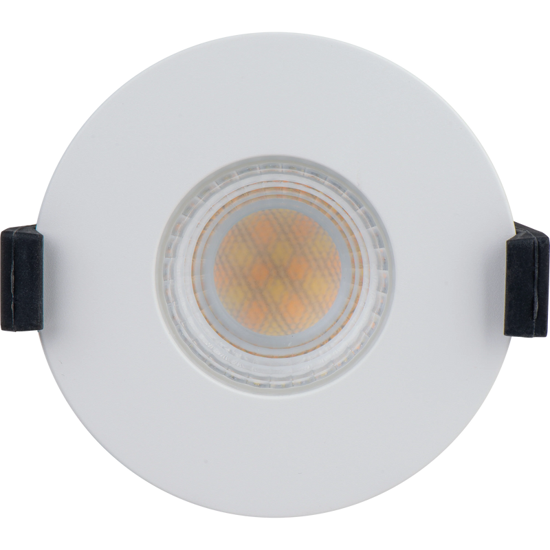 Luceco Ftype MK2 Fire Rated Downlight 4W/6W 750lm Power Change with 4Colour CCT 2700, 3000, 4000K, 6000K Dimmable IP65 White bezel - Flat