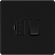 BG Electrical Flatplate Screwless Matt Black - Switched and fused