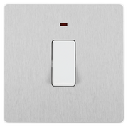 BG Electrical Evolve Brushed Steel - 20A, double pole, with indicator