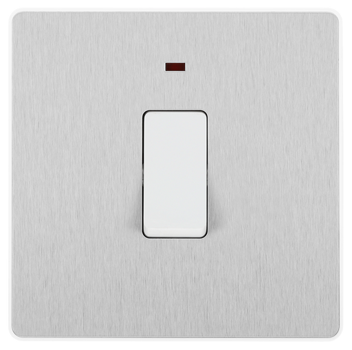 BG Electrical Evolve Brushed Steel - 20A, double pole, with indicator