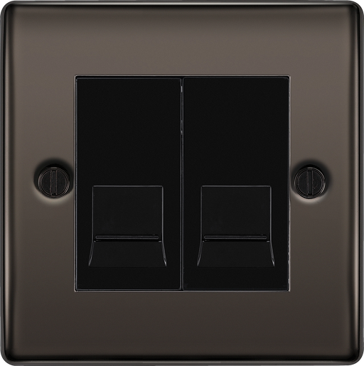 BG Electrical Nexus Metal Black Nickel - Double, telephone socket, master