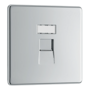 BG Electrical Flatplate Screwless Polished Chrome - Single, RJ45 data socket