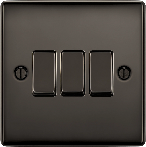 BG Electrical Nexus Metal Black Nickel - Triple, 2 way switch