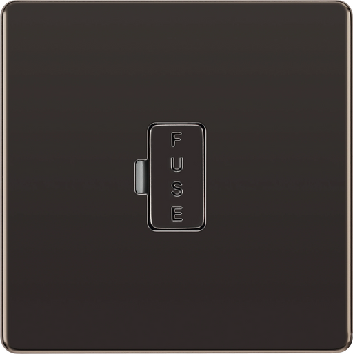 BG Electrical Flatplate Screwless Black Nickel - Unswitched and fused