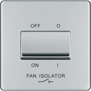 BG Electrical Flatplate Screwless Polished Chrome - Triple pole fan isolator