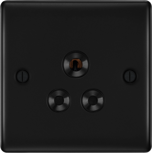 BG Electrical Nexus Metal Matt Black - 5A, single, unswitched, round pin