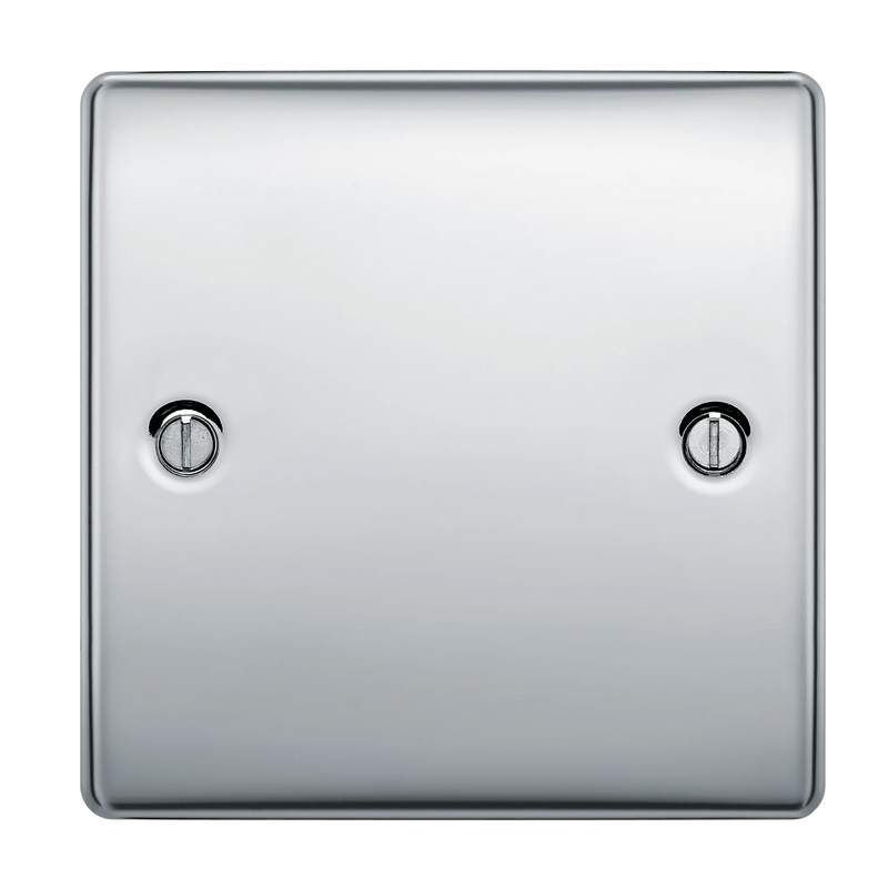 BG Electrical Nexus Metal Polished Chrome - Single, blank plate
