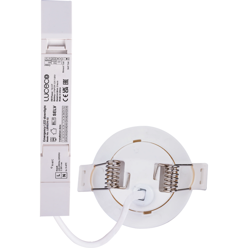 Luceco Tempus Dual Recessed Downlight, 3hr, 3W, 220lm,