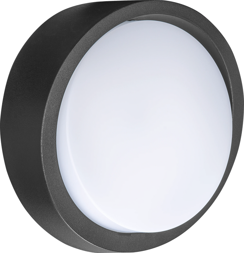 Luceco Liptus Decorative Outdoor Bulkhead Wall Light with Colour Change (CCT), LED Exterior Lighting, Black, 220mm, IP65, 15W, 1350lm