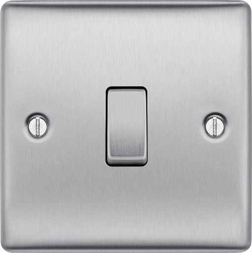 BG Electrical Nexus Metal Brushed Steel - Single, 2 way switch
