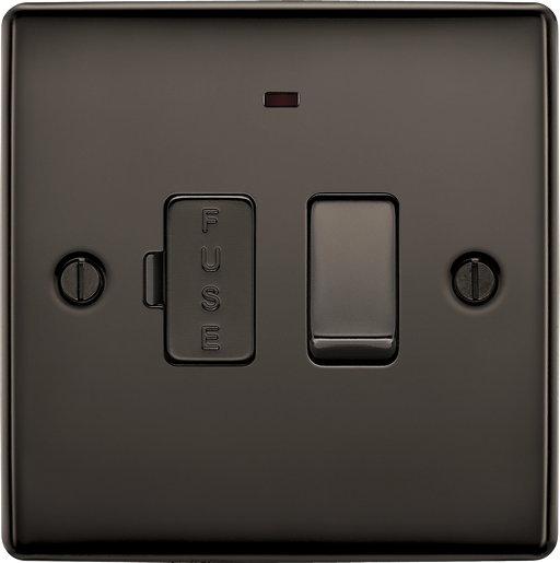 BG Electrical Nexus Metal Black Nickel - Switched and fused with indicator