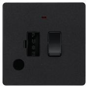 BG Electrical Evolve Matt Black - Switched and fused with indicator