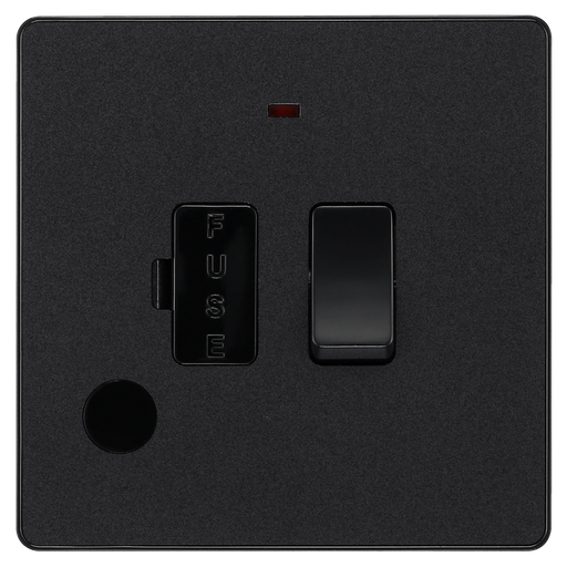 BG Electrical Evolve Matt Black - Switched and fused with indicator