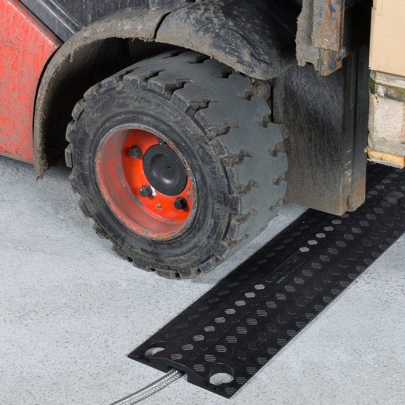 D-Line Floor Cover - Drive Over Cable Protector, Black - 765mm Length, Cavity 45x20mm