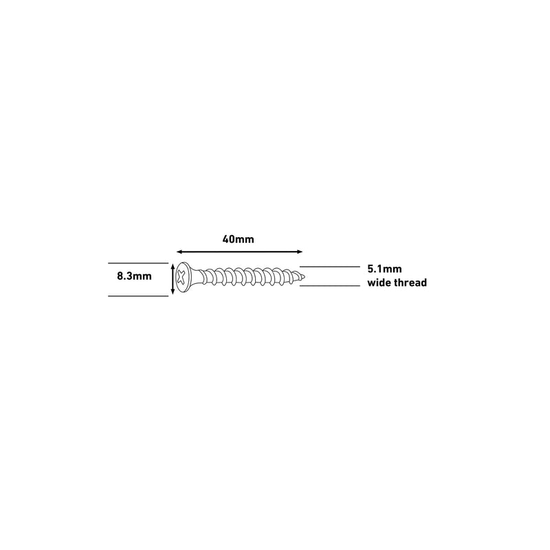 D-Line Fire Clip - D-Fix Fire Rated Screws, PZ2 Pan-Head (Box of 100)
