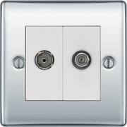 BG Electrical Nexus Metal Polished Chrome - Double, satellite and co-axial
