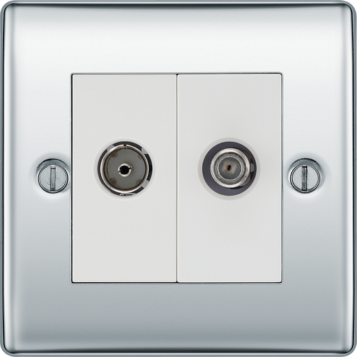 BG Electrical Nexus Metal Polished Chrome - Double, satellite and co-axial