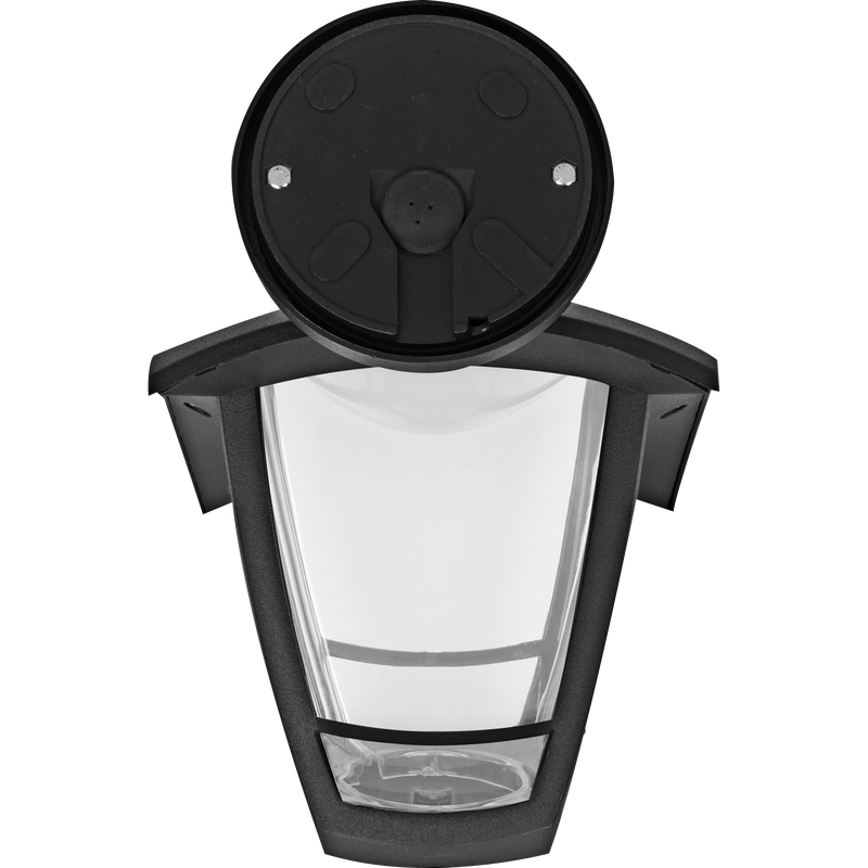 Luceco Coach Lantern - Exterior LED Coach Lantern 4 Panel Top Arm 640lm 8w 4000k Ip44 Black Non-pir