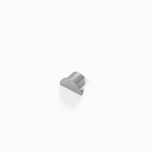 D-Line Trunking - 16x8mm Aluminium-Effect Smooth-Fit End Cap