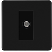 BG Electrical Flatplate Screwless Matt Black - Single satellite