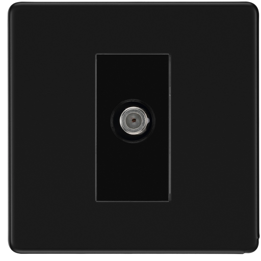 BG Electrical Flatplate Screwless Matt Black - Single satellite