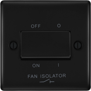 BG Electrical Nexus Metal Matt Black - Triple pole fan isolator