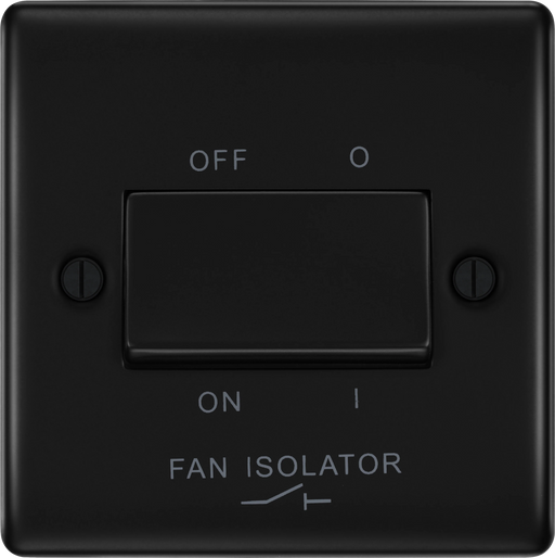 BG Electrical Nexus Metal Matt Black - Triple pole fan isolator