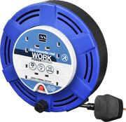 Masterplug Work - 10m, 4 Sockets, 10A, Blue