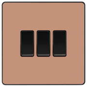 BG Electrical Evolve Polished Copper - Triple, 2 way switch