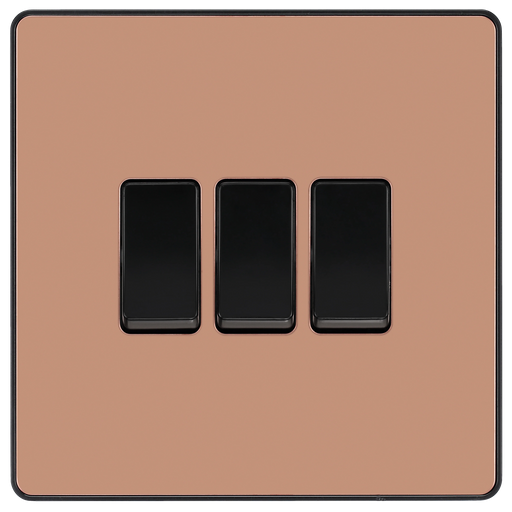 BG Electrical Evolve Polished Copper - Triple, 2 way switch