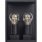 Luceco Azurar Coach Lantern - Exterior Decorative Wall Glass Lanten Twin IP44 E27 Lamp included Black