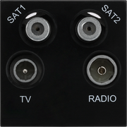 BG Electrical Euro Module - TV radio and dual satellite module - TV IEC male, radio IEC female, dual satellite female