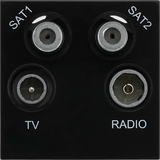 BG Electrical Euro Module - TV radio and dual satellite module - TV IEC male, radio IEC female, dual satellite female