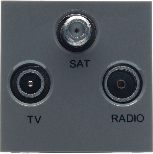 BG Electrical Euro Module - TV radio and satellite - TV IEC male, radio IEC female, satellite female