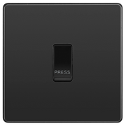 BG Electrical Evolve Black Chrome - Single, bell push switch