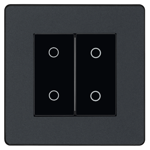 BG Electrical Evolve Matt Grey - Double, 2 way touch, 200W, master