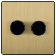 BG Electrical Evolve Satin Brass - Double, 2 way push 200W